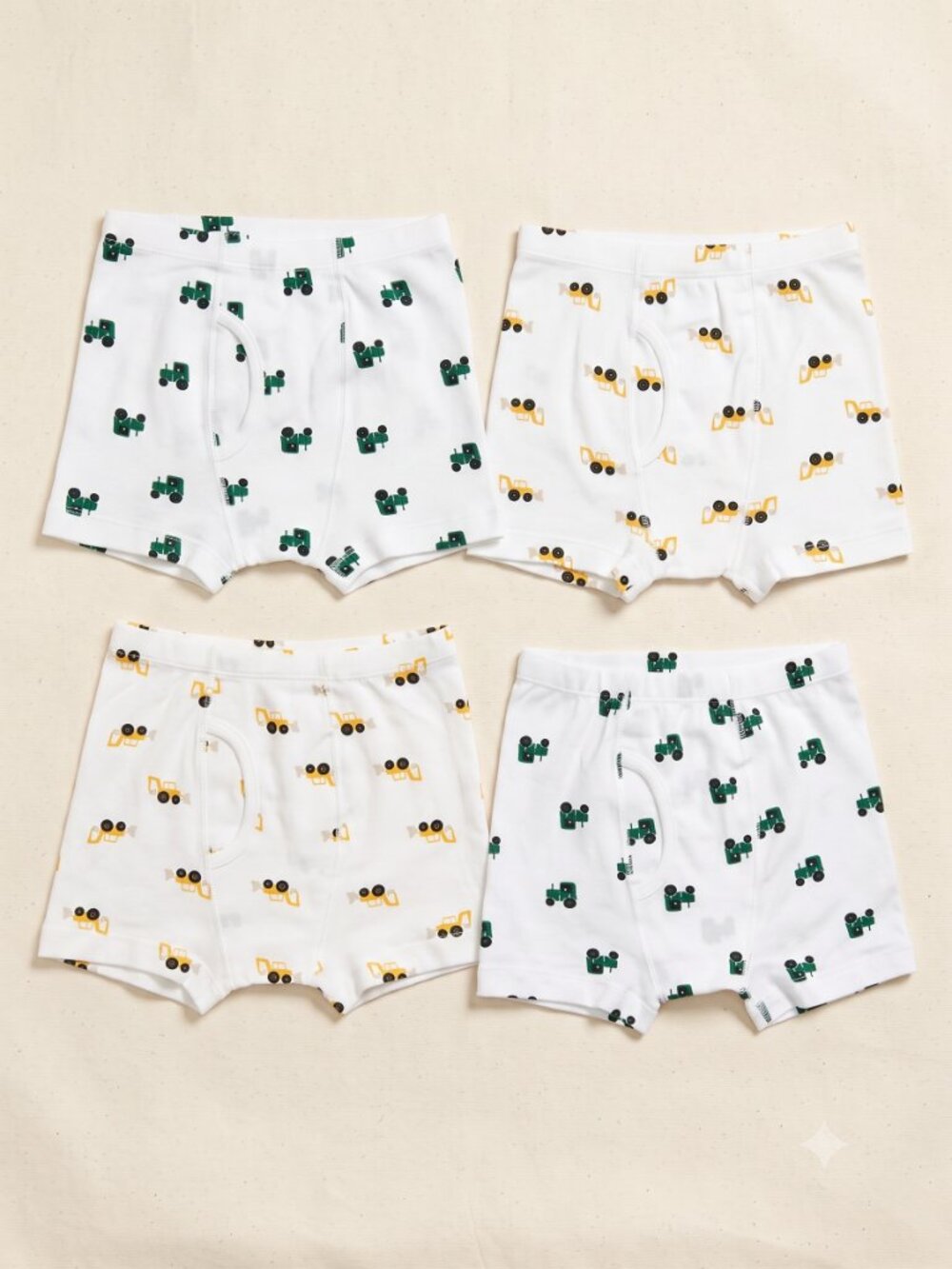 NWT 4-Pack Boys Tractor Construction Bulldozer Vehicle Cotton Trunks - Size S